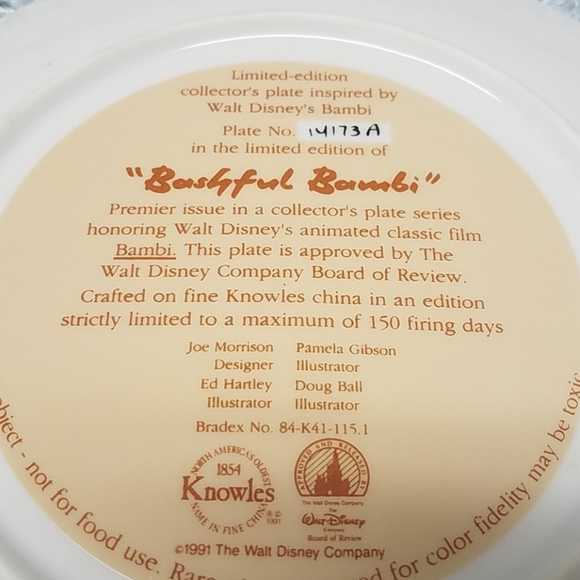 Vintage Bambi Collectors plate - Picture 3 of 3
